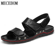 Men's Sandals Summer Comfortable Soft Leather Big Size 50 Convenient Men Summer Black Beach Shoes Mens Sandal Shoes 2024 - buy cheap