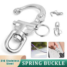 1PC 70mm Spring Buckle Swivel With Snap Shackle Panic Hook 70mm Eye Fork 316 Silver Stainless Steel 2024 - buy cheap