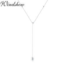 925 Sterling Silver Y Shape Ball Beaded Long Drop Pendant Lariat Choker Necklace For Women Girl Jewelry Pendentif Pendulo 40cm 2024 - buy cheap