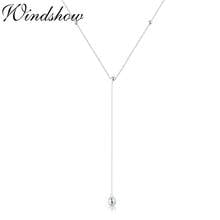 925 Sterling Silver Y Shape Ball Beaded Long Drop Pendant Lariat Choker Necklace For Women Girl Jewelry Pendentif Pendulo 40cm 2024 - buy cheap