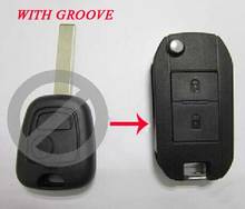 2 Buttons Blank Modified Flip Folding Remote Key Shell For Peugeot 307 HU83 Blade with Groove 2024 - buy cheap