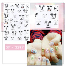 Korean Nail Art Decorations Stickers Self-adhesive DIY Abstract Art Decals Tips Manicure Nail Art Stickers Design Cartoon Face 2022 - buy cheap