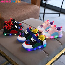 2018 Cool breathable Pu cow breathable children casual shoes LED colorful lighting baby kids sneakers cute girls boys shoes 2024 - buy cheap