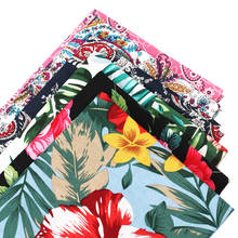 CHEER BOWS-tela de algodón puro con estampado Floral para el hogar, tela de algodón con estampado de amoba, material textil hecho a mano para bufanda, 1 unidad, 40x50cm 2024 - compra barato