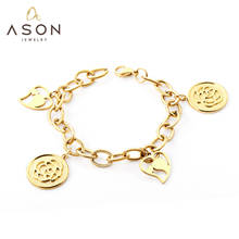 ASONSTEEL Fashion Gold Color Imitation Pearl Bracelet for Women 316L Stainless Steel Charm Bangle Pendant Accessories Jewelry 2024 - buy cheap