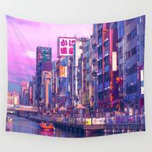 Osaka Citypop Tapestry Wall Hanging Room Carpet Dorm Psychedelic Tapestries Art Home Decoration Accessories Living Room Decor 2024 - buy cheap