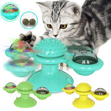 Interactive Cat Toy Puzzle Training Turntable Windmill Ball Massage Suction Cup Cat Supplies with Catnip 2024 - buy cheap