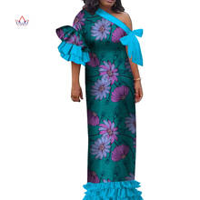 Dashiki-vestidos africanos para mujer, ropa bazin riche de un hombro sin tirantes, tradicional de talla grande Ankara, Bodycon, WY3636 2024 - compra barato