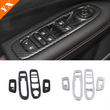 Carbon Silver Moulding Garnish For Jeep Compass 2017-2021 Accessories Interior Trim Car Door Window Glass Lift Switch Cover 4pcs 2024 - buy cheap
