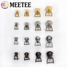 Meetee-deslizadores de cremallera para cremalleras de Metal, Kit de reparación de ropa, accesorios de costura, 10 Uds., anillo D 5 # 2024 - compra barato