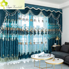 European Velvet Embroidery Chenille Bedroom Curtains for Living Room Modern Tulle Window Curtain Valance Decorate 2024 - buy cheap