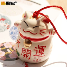 Japanese Style Lucky Cat Wind Chimes Interior Decoration Yard Garden Outdoor Lucy Cat Door Hanging Home Decro Jushi Ornaments 2024 - buy cheap