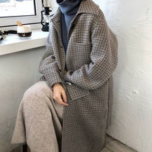 Chic Houndstooth Women Warm Plus Office Lady Fashion Woolen Cotton Coats 2020 Winter Casual High Quality Sweet Plaid Coat Female 2024 - buy cheap