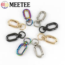 Meetee 10/20pcs 10/12mm Spring Circle Round Tail Opening Hook Buckle Egg-shaped Ring Clasps Snap Buckles Chain Strap Hang Clasp 2024 - buy cheap