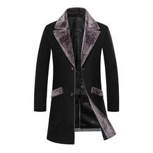 Мужское длинное пальто, повседневное шерстяное пальто, новинка, Мужские осенне-зимние длинные куртки, тренчкоты и куртки, мужские куртки большого размера 2024 - купить недорого
