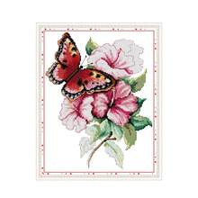 Butterfly love flower 18 cross stitch kit aida 14ct 11ct count printed canvas stitches embroidery DIY handmade needlework 2024 - buy cheap
