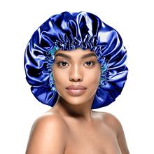 Reversible Satin Bonnet Hair Caps Double Layer Adjust Sleep Night Cap Head Cover Hat For Curly Springy Hair Styling Accessories 2024 - buy cheap