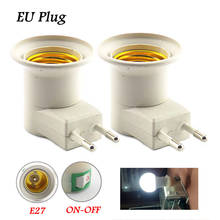 Ue plug e27 led suporte da lâmpada conversor fêmea soquete tipo base para ac power 110v-220v llight lâmpada adaptador de ligar/desligar interruptor de botão 2024 - compre barato