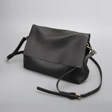 MJ Genuine Leather Bag Female Real Cowhide Leather Crossbody Handbag Casual Messenger Bags Solid Large Capacity Shoulder Bag 2024 - buy cheap