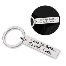 Couple Engraved Letter Key Chains I Love You More/most The End I Win Trendy Stainless Steel Key Rings Polish Key Accessories 2024 - buy cheap