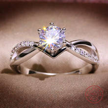 Модные кольца из стерлингового серебра 925 пробы для женщин ювелирные изделия простой дизайн переплетения свадебное кольцо Бижу 2024 - купить недорого