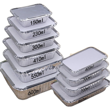20pcs 160ml To 850ml Reusable BBQ Aluminium Foil Box with Cover Mess Tin Lunch Box Grease Drip Pans Tray Outdoor for Cooking 2024 - buy cheap