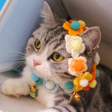 Collar de perro con campana Floral para gatitos, accesorios bonitos para gatos, bufanda para mascotas, Collar para cachorros, Yorkie, Chihuahua 2024 - compra barato