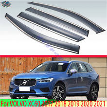 Visor para volvo xc60 2017 2018 2019 +, viseira exterior de plástico, 4 peças, defletores, janela, proteção contra chuva 2024 - compre barato