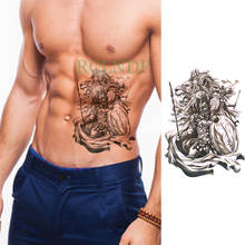 Waterproof Temporary Tattoo Sticker Warrior Lion Fake Tatto Flash Tatoo body art Back Leg Arm belly big size for Women girl Men 2024 - buy cheap