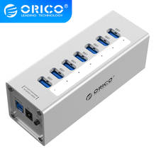 ORICO 7-Port Aluminum USB 3.0 HUB with 12V Power Adapter Support BC 1.2 Charging Splitter for MacBook Laptop PC Accessories 2024 - buy cheap