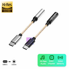 HiFi DAC USB tipo C a conector de auriculares de 3,5mm, adaptador de Audio de 32 bits, 384kHz, decodificador Digital, convertidor AUX para iPad Pro S21 Pixel 2024 - compra barato