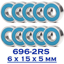 696RS Bearing ABEC-7 ( 10 PCS ) 6*15*5 mm Miniature 696-2RS Ball Bearings RS 696 2RS With Blue Sealed R-1560DD 2024 - buy cheap