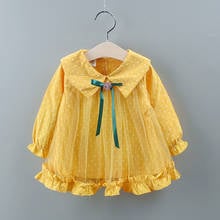 2022 New Kids Girl Dress Toddler Baby Long Sleeve Dresses Autumn Dot Bow Clothing Girls Cotton Princess Dress Kid Tops Outfits 2024 - buy cheap