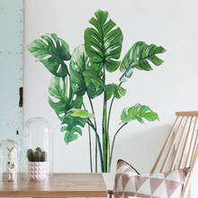 Adesivo de parede com folha de tartaruga, planta tropical, decoração para casa, praia, folha de palmeira, arte em decalque para quarto infantil, sala de estar, quarto 2024 - compre barato