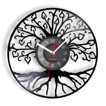 Tree of Life Retro Vinyl Record Wall Clock Living Room Kitchen Family Tree Retro Vinyl Longplay Wall Art Home Decor Wall Clock 2024 - buy cheap