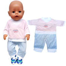 Boneca recém-nascida, camiseta e calça para bona de 17 tamanhos de 43cm, roupas para crianças e meninas, brinquedos e roupas de menina 2024 - compre barato