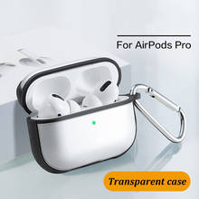 Capa para apple airpods pro caso claro fone de ouvido acessórios anti-queda transparente para airpods 3 capa de luxo com chaveiro 2024 - compre barato