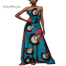 Vestido estampado africano para mujer, ropa Africana sin tirantes Dashiki Bazin Riche, para fiesta de boda con lazo grande, talla grande WY4517 2024 - compra barato