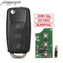 Jingyuqin 5pcs 434Mhz ID48 3BTNS Remote Key for VW Caddy Eos Golf Jetta Beetle Polo Up Tiguan Touran 1J0959753 DA/AH 1K0959753G 2024 - buy cheap