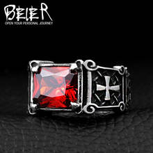 Beier New Store 316L Stainless Steel High Quality Gem Ring Lots Vintage Fria Men's Ring With Colorful Stones Jewelry LLBR8-061R 2024 - buy cheap