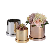 Nordic Succulents Orchid Flower Pots Ceramic Flower Pot Silver Gold Flower Pot Container Tabletop Ornaments  WJ814 2024 - buy cheap
