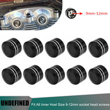 10pcs Motorcycle Schrauben Head Bolts Topper Cover Caps CNC Inner 9mm-12mm For Harley Twin Cam Touring Dyna Softail Black/Chrome 2024 - buy cheap