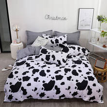 Ropa de cama a rayas de vaca, juego de cama cálido, Individual Doble sábana, funda de almohada, edredón, envío directo 2024 - compra barato