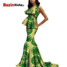 2020 New African Skirt Sets for Women Bazin Elegany Africa Clothes Dashiki Sleeveless Top and Floor-length Skirt 2 Pieces WY5548 2024 - buy cheap