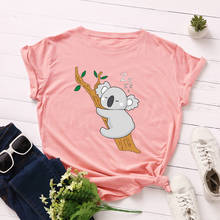 Women Short Sleeve Cotton T-Shirts Graphic Tees Summer Tee Tops for Female Casual  Clothes Koala Sleeping on The Tree 2024 - buy cheap