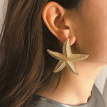 Creative Exaggerated Big Metal Starfish Stud Earrings for Women Boho Beach Vintage Statement Earrings Fashion Jewelry XR2111 2024 - buy cheap