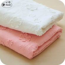 Pink Stereo embroidery lace cotton cloth lace fabric white 130cm DIY doll clothing skirt material RS1002 2024 - buy cheap