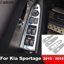 Interior Window Lift Switch Button Cover Trim For Kia Sportage 2010 2011 2012 2013 2014 2015 ABS Chrome Car Accessories LHD 2024 - buy cheap