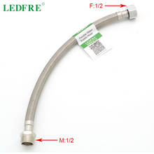 LEDFRE 304 Stainless Steel Braided Hose Faucet Supply Line Connects Connector with F1/2*M1/2  Brass Nut LF15313 2024 - buy cheap