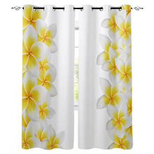 White Plumeria Modern Window Curtains For Living Room Bedroom Kitchen Window Treatment Drapes Home Hotel Decoration 2024 - buy cheap